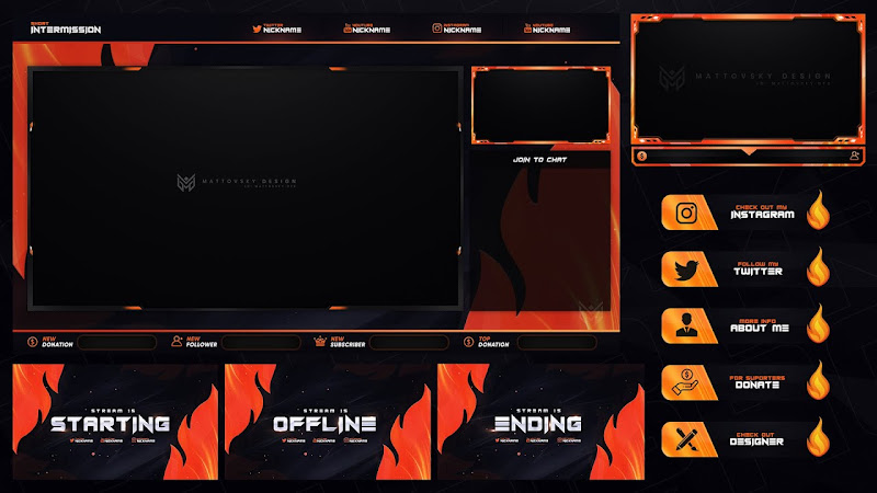 FLAME STREAM OVERLAY TEMPLATE FREE DOWNLOAD